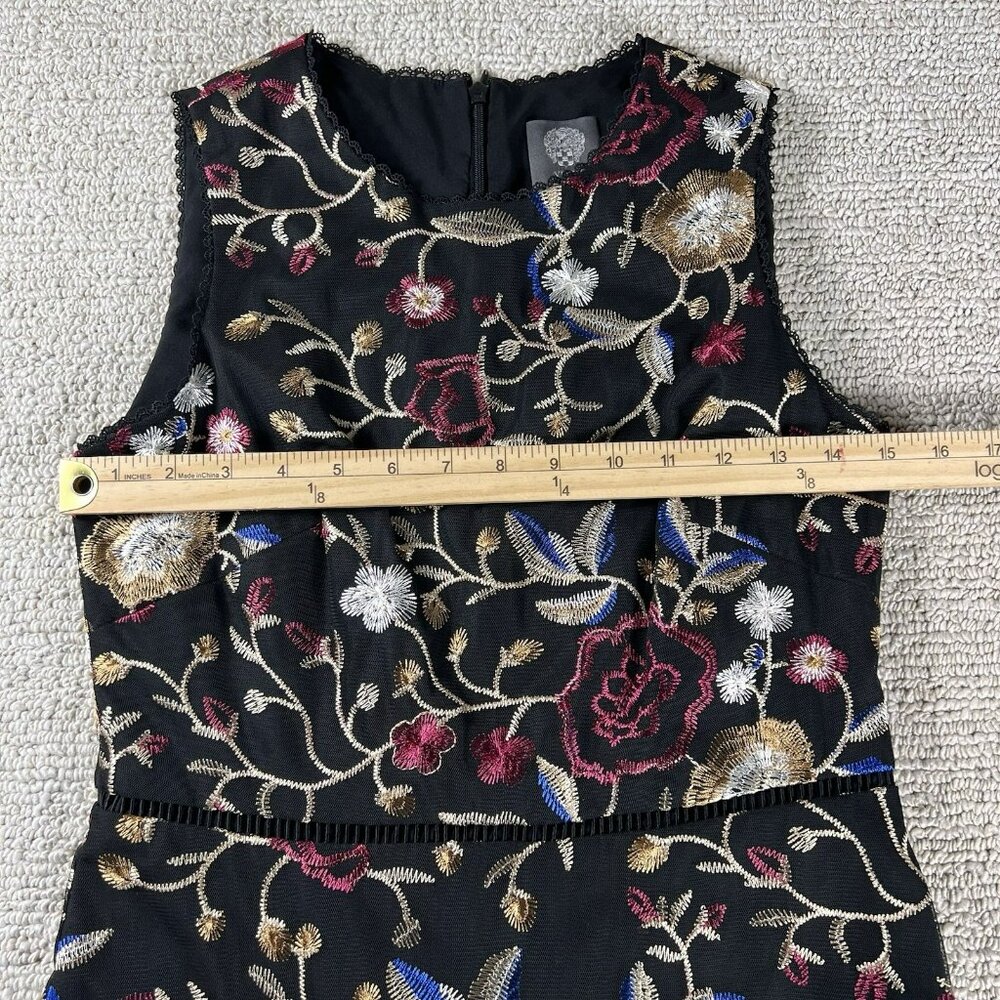 Vince Camuto Sleeveless Colorful Floral Dress Black Women’s Size 4 - Picture 5 of 16